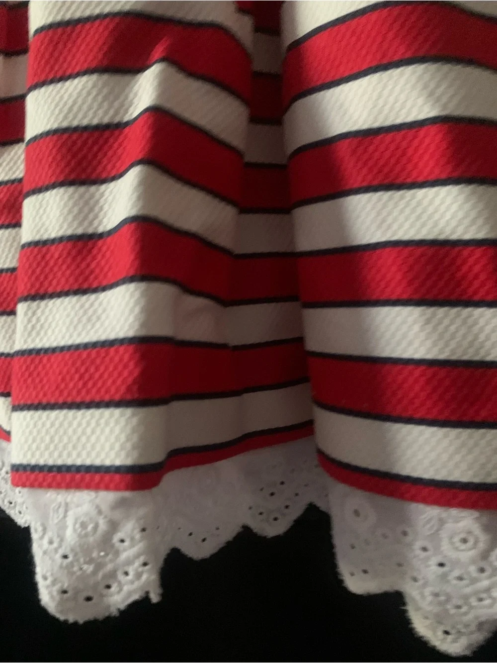 Red and White Striped Girls' Sailor-Style Dress